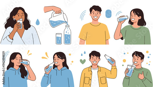 People drinking water from bottles 1.