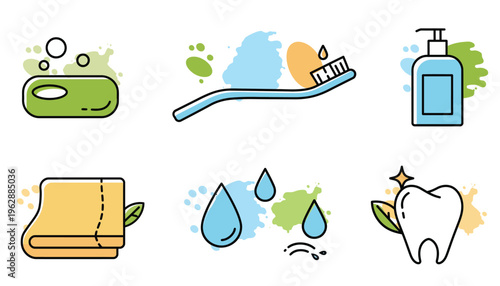 Toothbrush with toothpaste and soap.