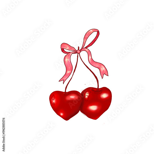 red heart with ribbon