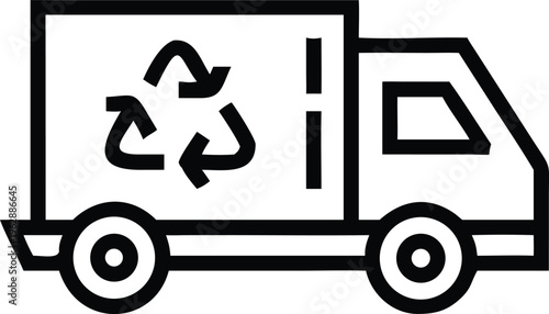Eco Friendly Recycling Delivery Truck Symbol for Sustainable Logistics and Green Transport Services