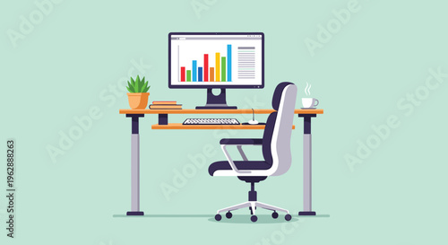 Office Chair in Front of Desk.