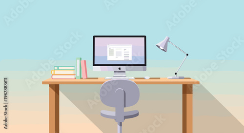 Office Chair in Front of Desk.