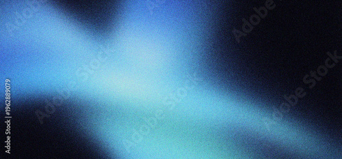 Canvastavla Abstract blue light leak with grainy film texture on black background