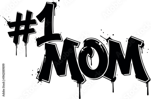 Beautiful best mom text with elegant roses illustration design for greeting cards