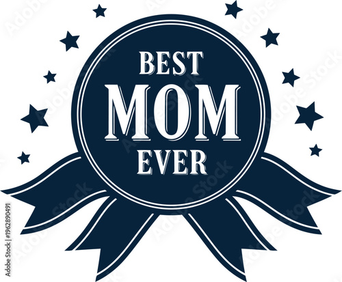 Beautiful best mom ever floral wreath design with elegant green flowers