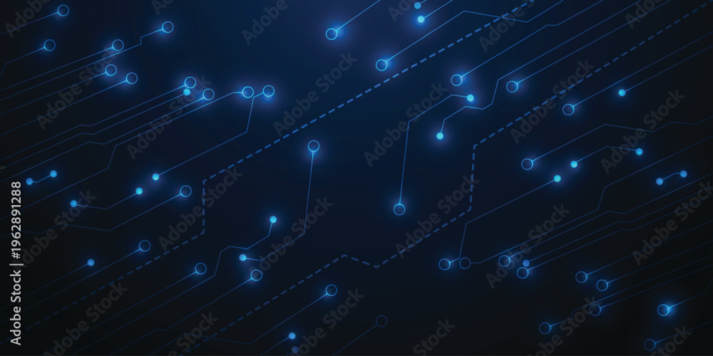 Obraz premium Glowing Blue Circuit Line Abstract Technology Background