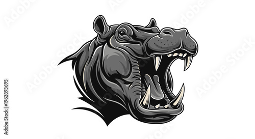 Furious Panther Head Illustration.