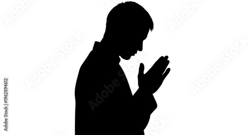Man in prayer silhouette 6.