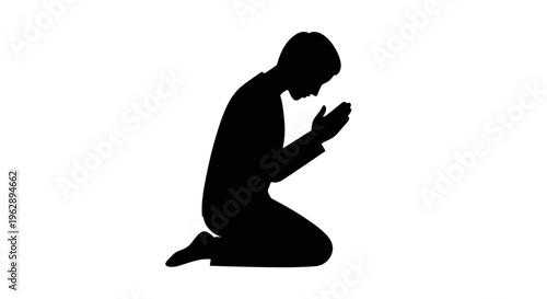 Man in Prayer Silhouette.