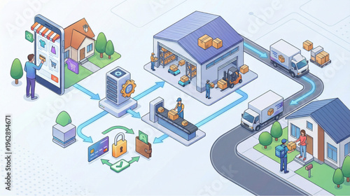 Online Shopping Ecosystem with Secure Payment Transaction and Warehouse Logistics Process