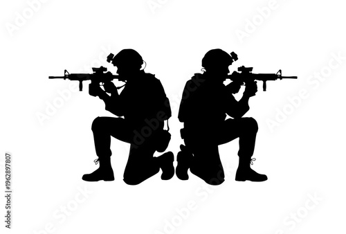 Military Snipers in Tactical Positions