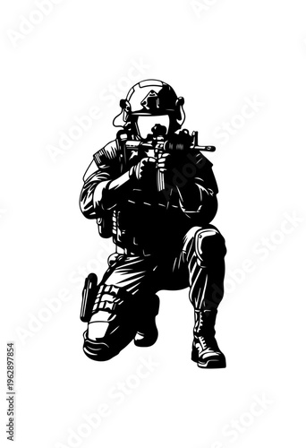 Sniper in Tactical Crouch Position