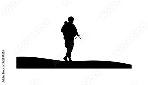Silhouette Soldier on Hilltop