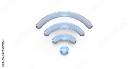 Modern wireless network signal icon with radiating waves isolated on transparent background