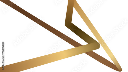 Golden triangle shapes intersecting lines