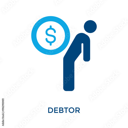 Debtor Icon Dual Tone Style. Vector Illustration For Graphic Design
