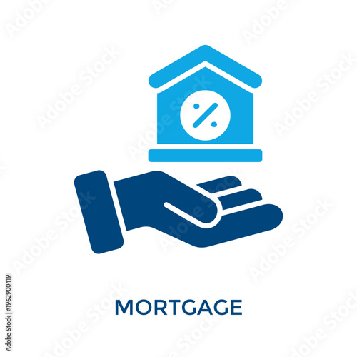 Mortgage Icon Dual Tone Style. Vector Illustration For Graphic Design