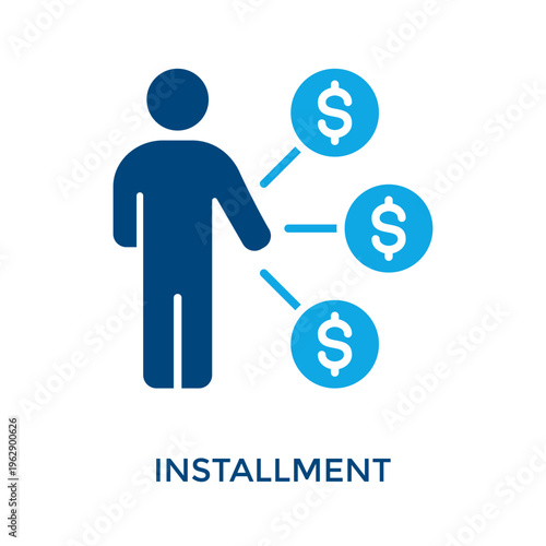 Installment Icon Dual Tone Style. Vector Illustration For Graphic Design