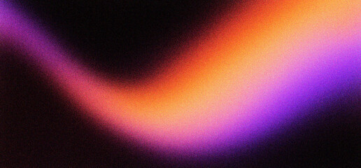 Retro grainy gradient background with purple and orange light leaks, abstract lo-fi aesthetic texture for social media, nostalgic film grain blur with vibrant neon colors