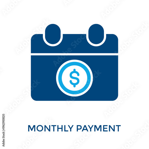 Monthly Payment Icon Dual Tone Style. Vector Illustration For Graphic Design