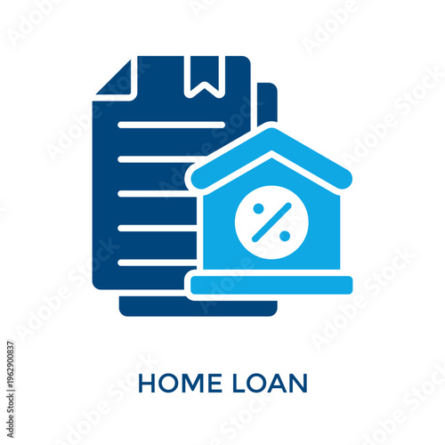 Home Loan Icon Dual Tone Style. Vector Illustration For Graphic Design