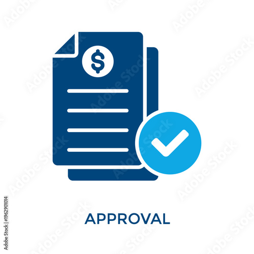 Approval Icon Dual Tone Style. Vector Illustration For Graphic Design