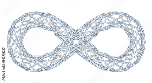Abstract Interlocking Loops Structure, Geometric Digital Illustration