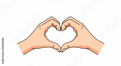 Hands forming a heart shape with fingers love sign gesture