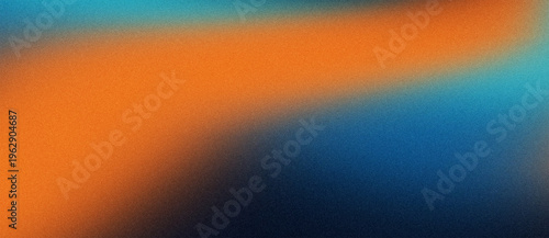 Abstract Blue and Orange Grainy Gradient Background with Lo-fi Noise Texture