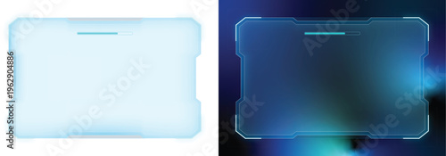 Futuristic HUD interface digital screen panel with blue glowing frame