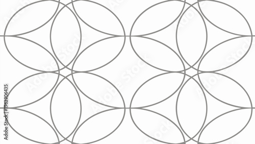 Intricate geometric pattern showcasing interconnected circles forming symmetrical loops and seamless transitions between shapes