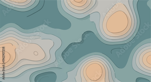 A layered abstract background with organic shapes, gradients, and contour lines