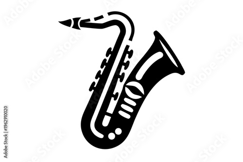 saxophone silhouette illustration for music jazz instrument and live performance design