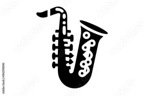 saxophone silhouette illustration for music jazz instrument and live performance design