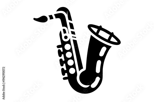 saxophone silhouette illustration for music jazz instrument and live performance design