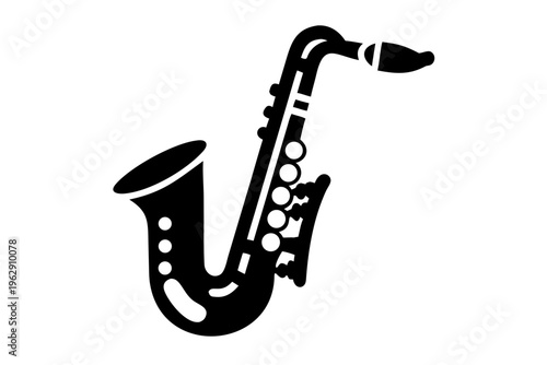 alto saxophone silhouette illustration for music jazz instrument and performance design