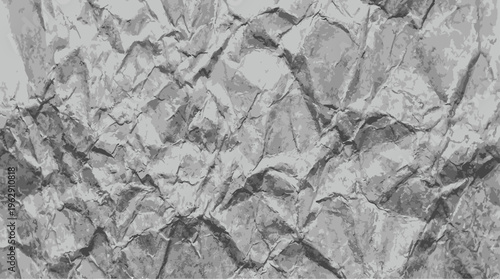 Crumpled paper texture in grayscale for creative design projects