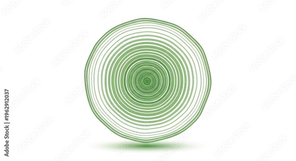 Fototapeta premium Abstract Green Circle Design Element Isolated on White Background