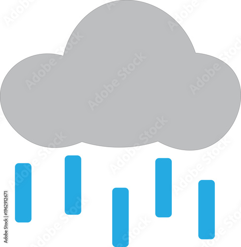 Rain Cloud Weather Forecast Icon.