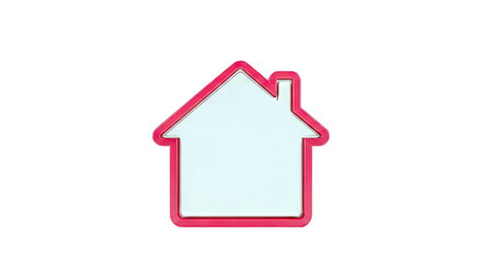 House outline with pink border and white interior
