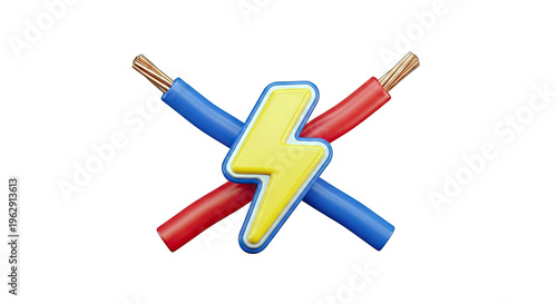 Electrical Symbol: Lightning Bolt with Crossed Wires