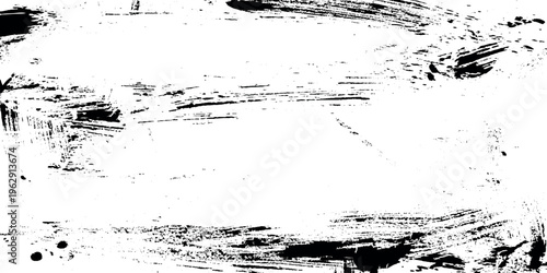 Black and white grunge texture background with abstract brush strokes and scratches for design and artistic projects