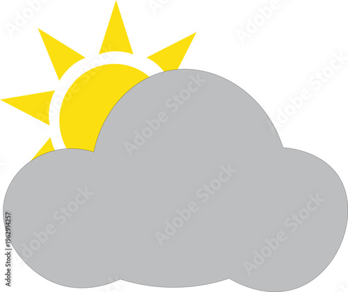 Weather icon with sun and cloud.