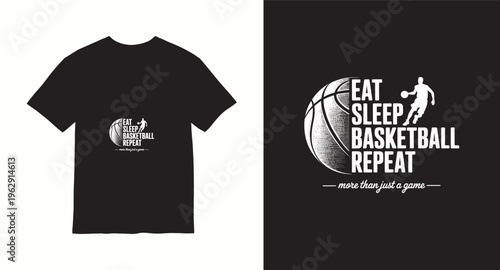 Eat sleep basketball repeat motivational t-shirt design