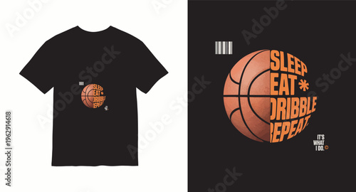 Sleep eat dribble repeat basketball lifestyle graphic design