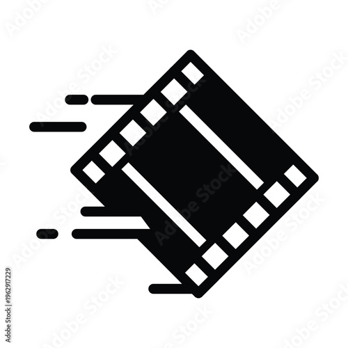 Video with speed line sign solid icon vector design good for web or mobile app