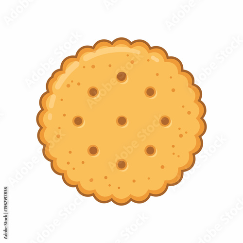 Delicious round cookie with holes on a plain surface