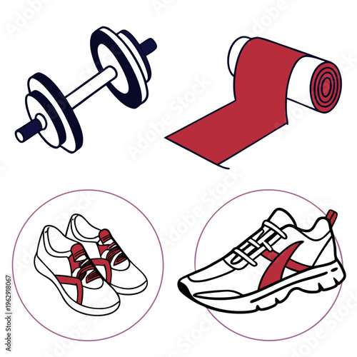 Fitness equipment and shoes for workout