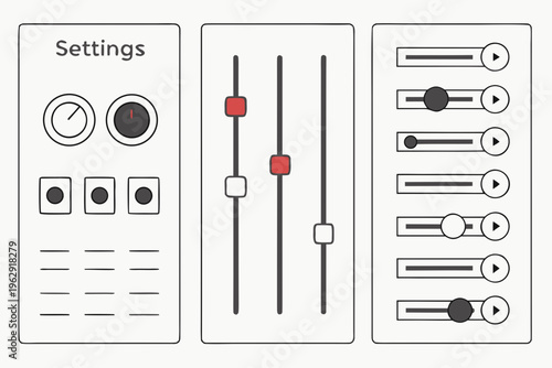 A settings panel with various control elements