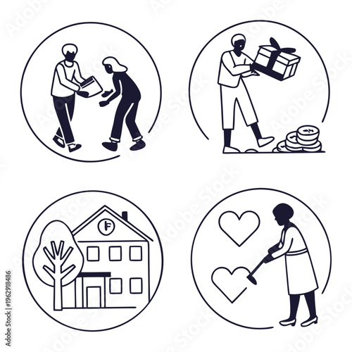 Charity and donation icons